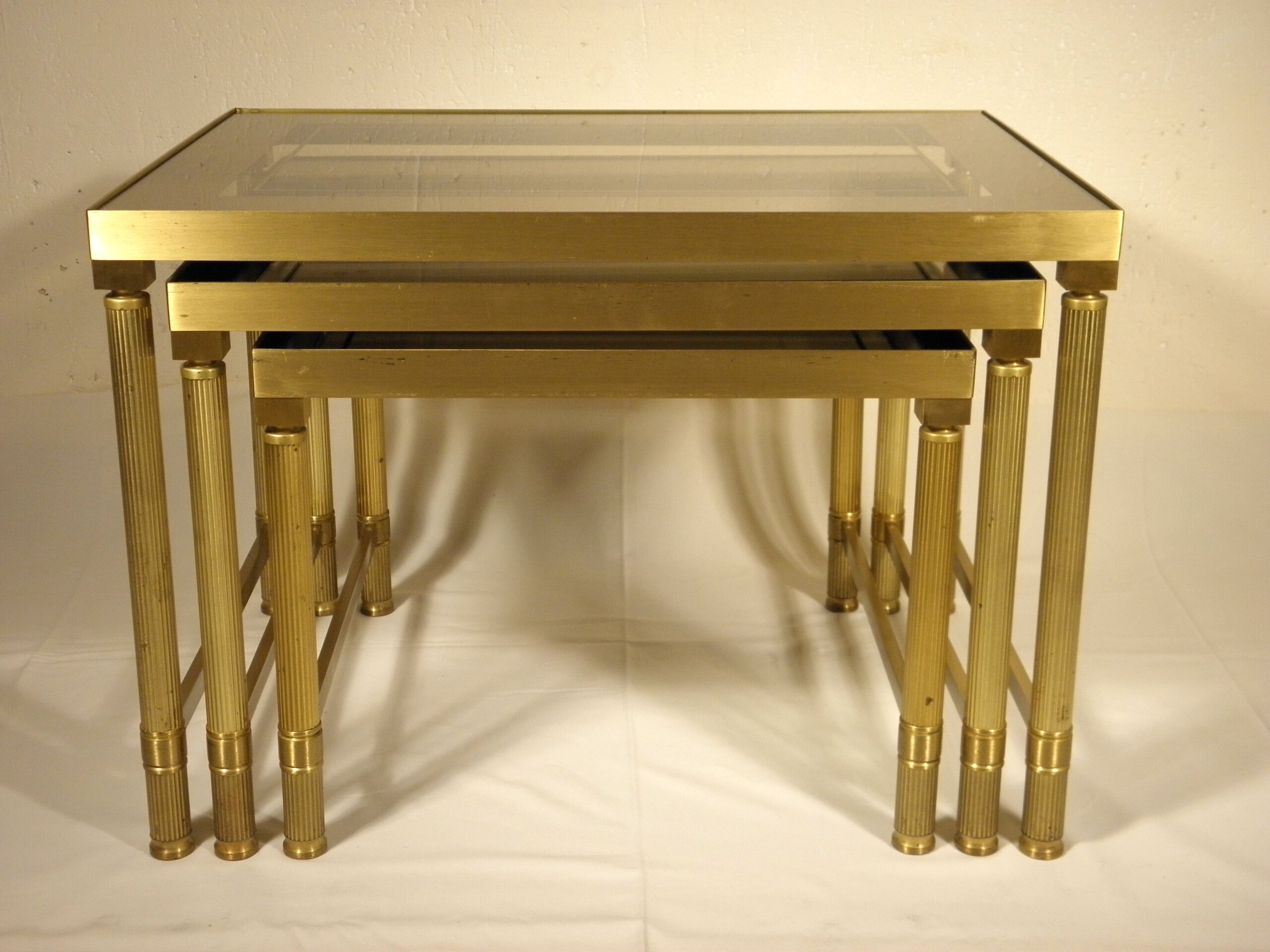 Brass and glass nesting tables