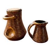 Accolay vintage 1950 ceramic jug & mustard pot signed double a