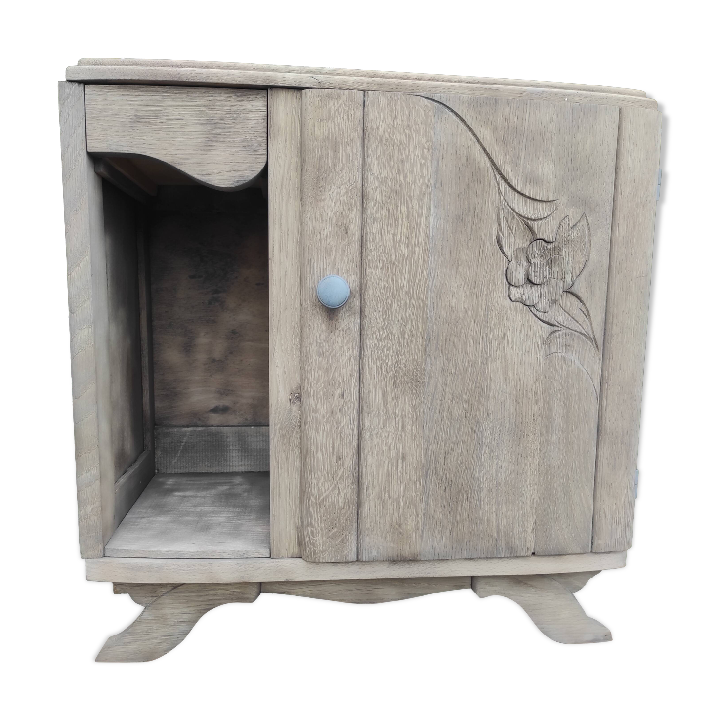 Small auxiliary sandblasted piece of furniture