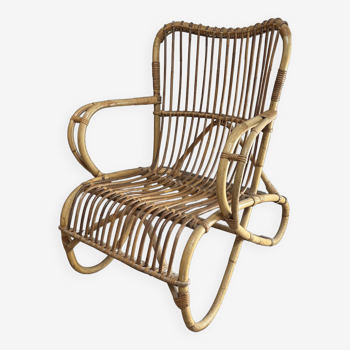 Armchair in woven wicker 1960/1970s