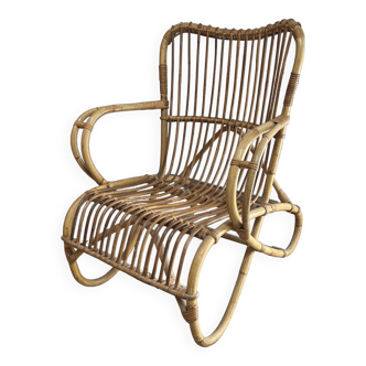 Armchair in woven wicker 1960/1970s