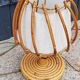 Lampe de table en rotin et bambou des années 70