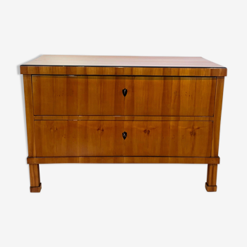 Biedermeier Two Drawer Commode, Cherry Veneer, South Germany, circa 1820