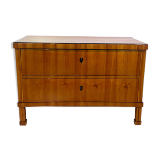 Biedermeier Two Drawer Commode, Cherry Veneer, South Germany, circa 1820