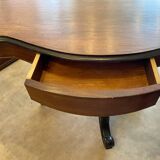 napoleon iii violin table mahogany top with drawers legs with castors
