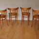 Set of 6 chairs bistro baumann wooden clear vintage