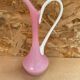 Antique opaline pink & white pitcher ewer vintage