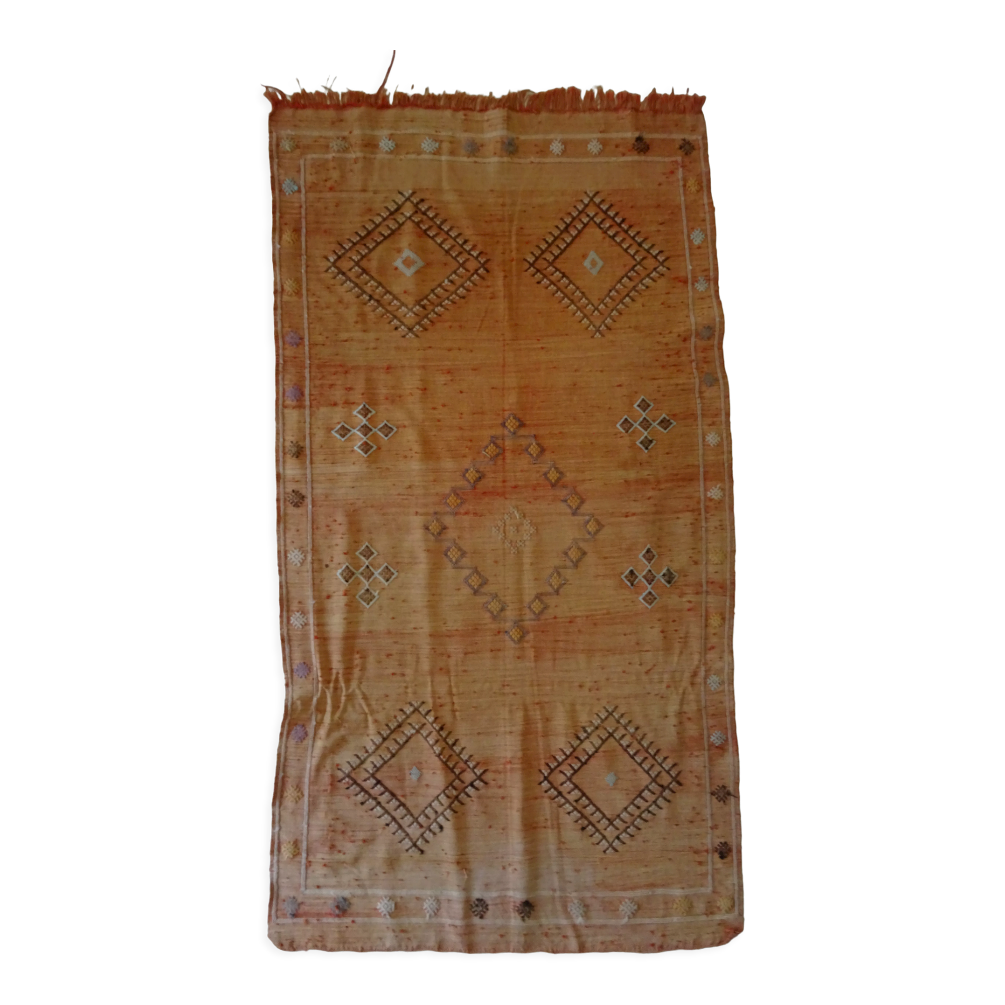 Berber carpet sabra Morocco plant fibers around 1930