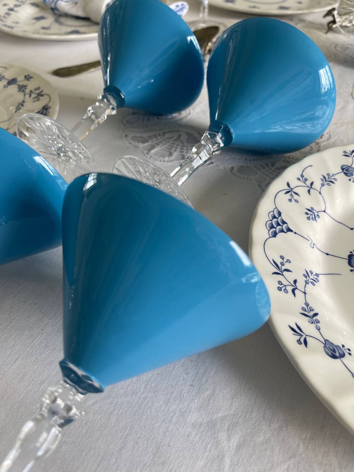 6 crystal cocktail glasses