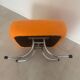 Pouf en tissu orange et métal tubulaire, 1970