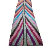 Tapis couloir  berbère bohemian en laine fait main  300 X 100 CM
