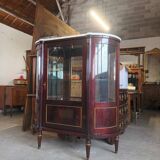 Louis xvi style half-moon silverware display case