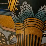 Wooden screen lasked and engraved circa 1980