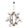 Stilnovo Mid-Century Italian Brass and Opaline Globe Chandelier