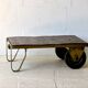 Table basse en chariot d'usine industriel vintage, 1970