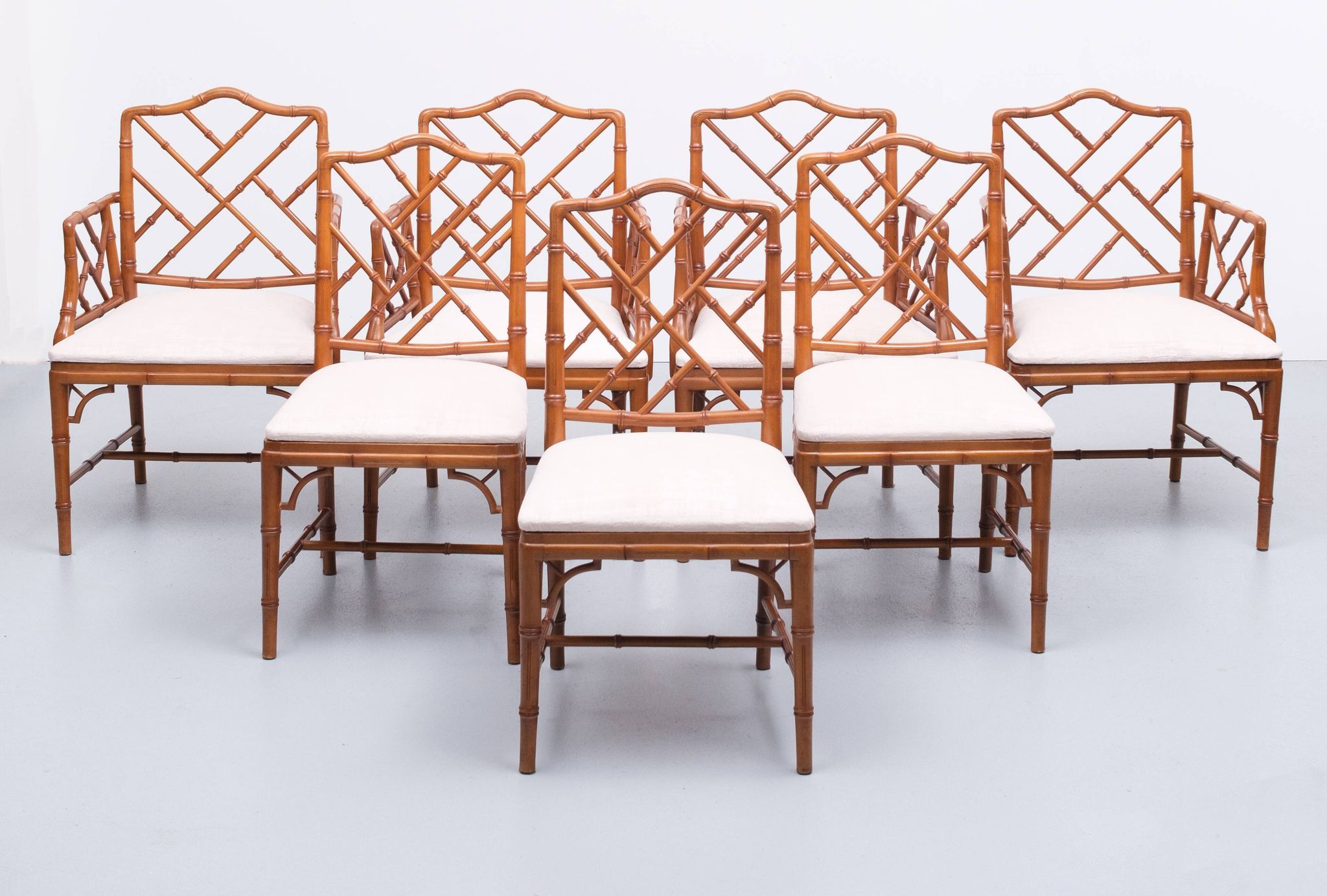 Chaises chinoises en faux bambou de style Chippendale du 20ème siècle