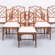 20th Century Chinese Chippendale Style Faux Bamboo Chairs