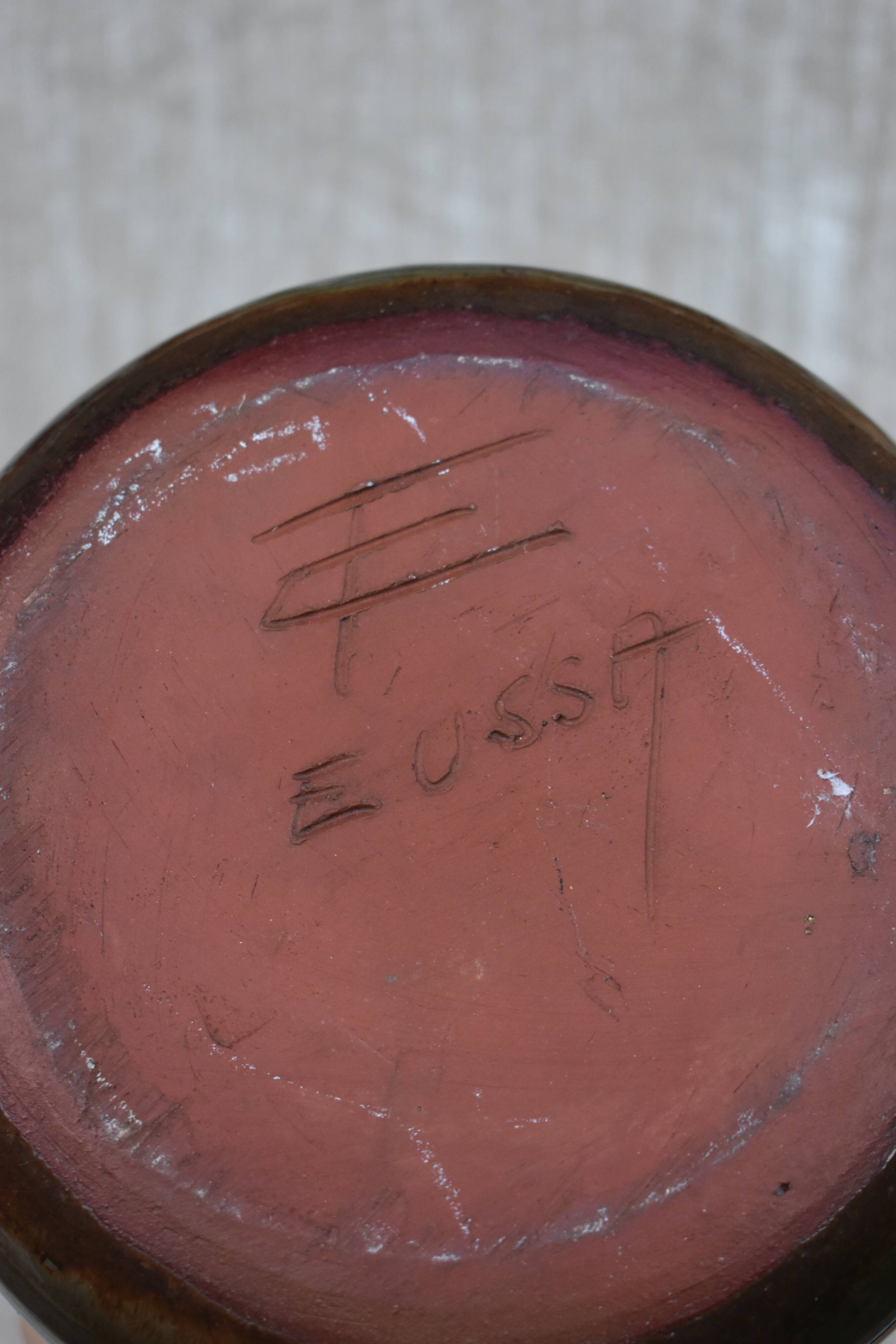 Glazed terracotta teapot