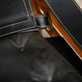 Arne Norell Sirocco Safari Lounge Chairs in Black Leather and Ash, Sweden