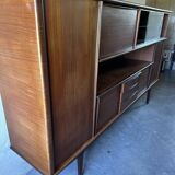 High sideboard or living room teak, vintage 1960s
