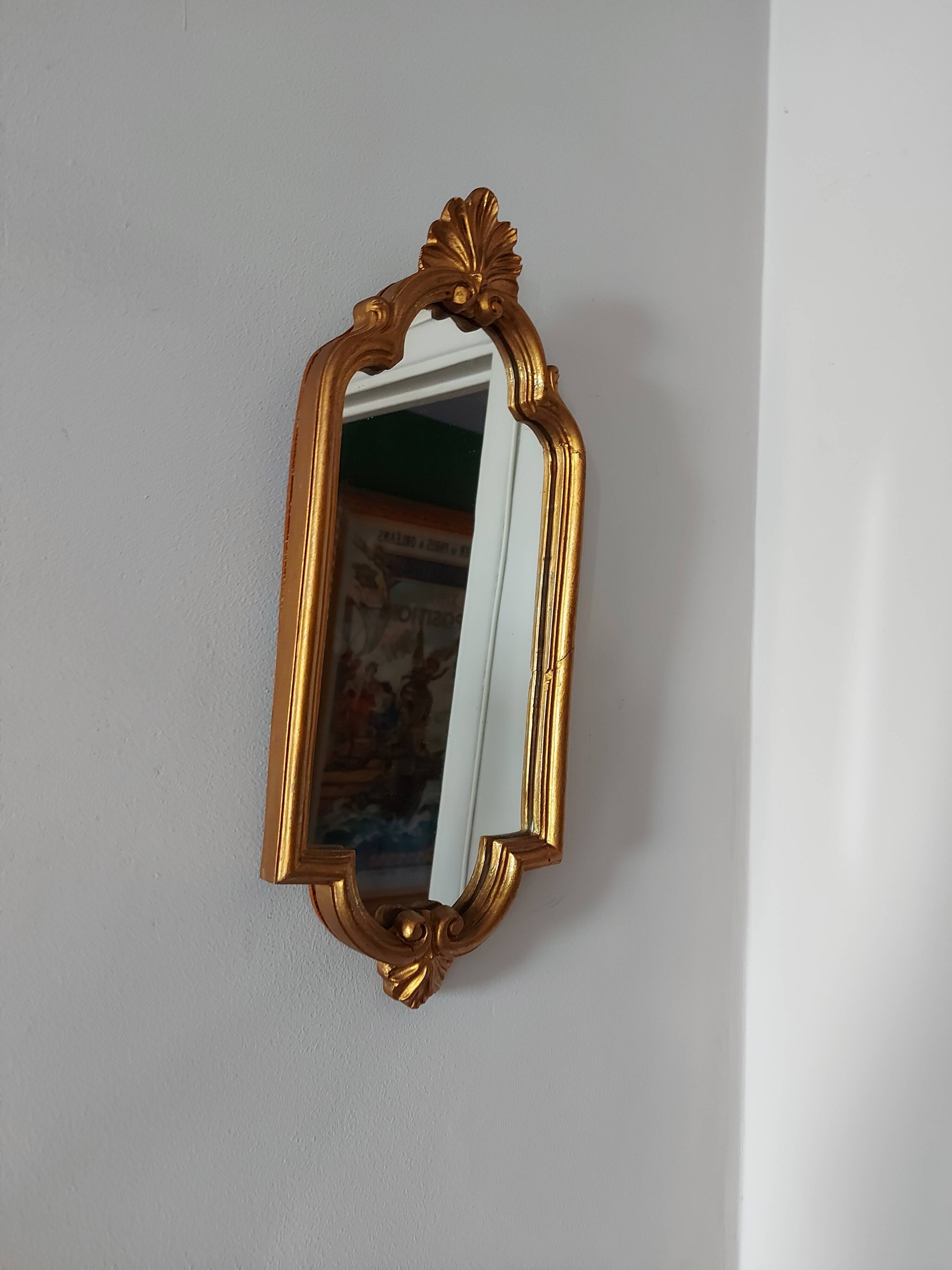 Miroir baroque doré 16x39cm