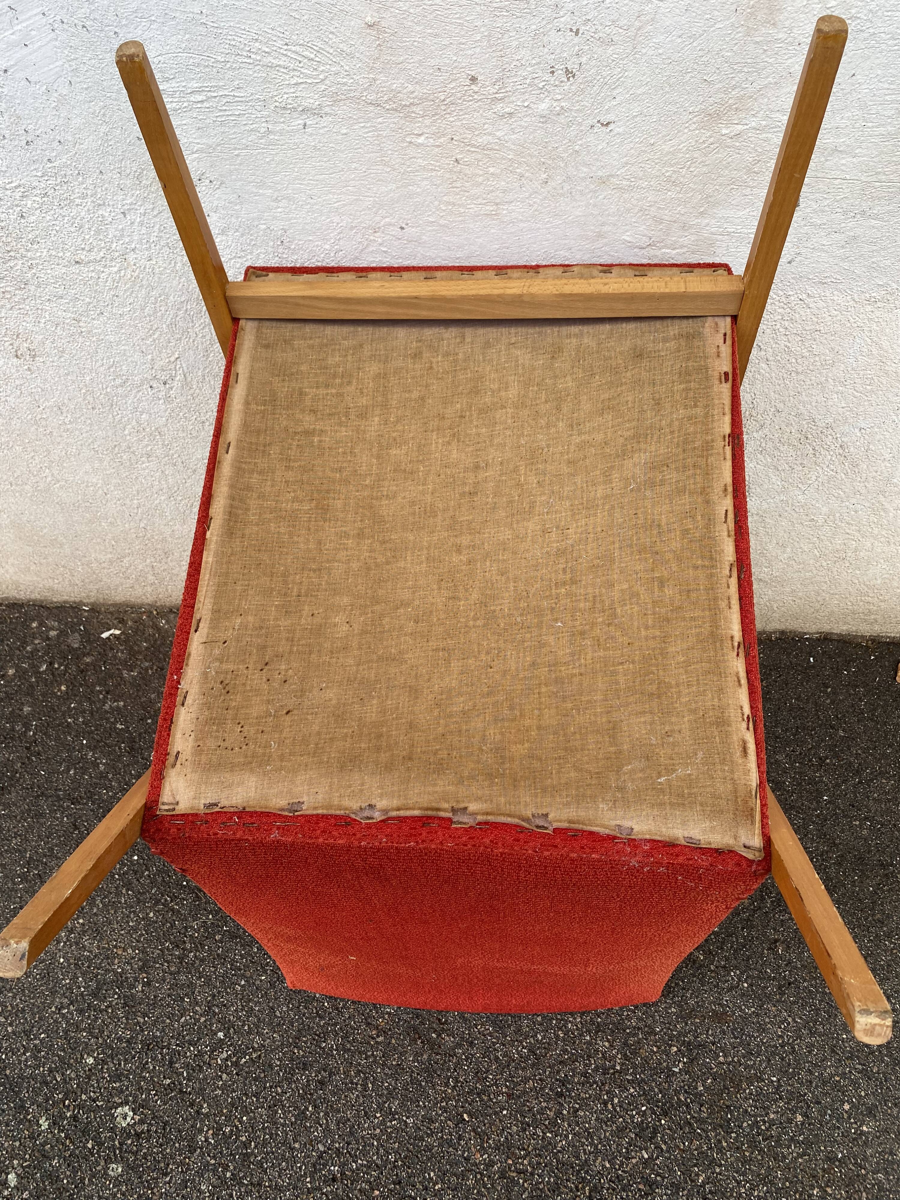 Red boomerang armchair