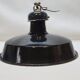 Suspension lampe industrielle atelier abat jour en métal émaillé noir vintage