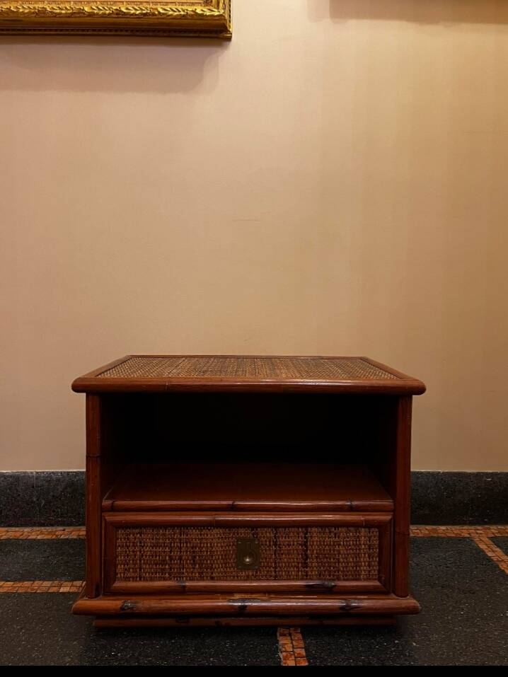Dal Vera rattan and bamboo bedside table