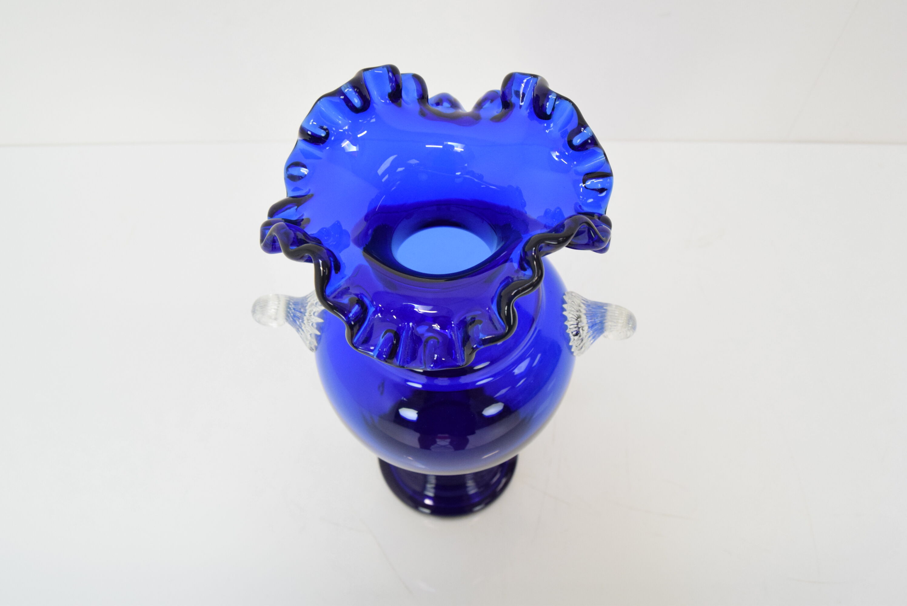 Art Czech Glass Vase, by Glasswork Novy Bor, 1950's.