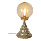 Vintage gold desk Light Hollywood Regency table bedside lamp Italy 1960's