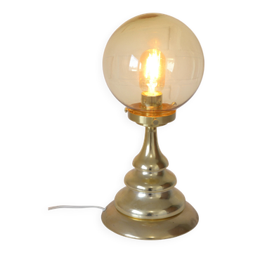 Vintage gold desk Light Hollywood Regency table bedside lamp Italy 1960's