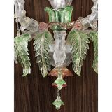 Venetian Floral “Cà Rezzonico” Murano Glass Wall Sconce With Silver Leaf