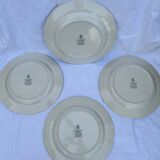 Ensemble de 4 assiettes Bleu de Tournay terre de fer