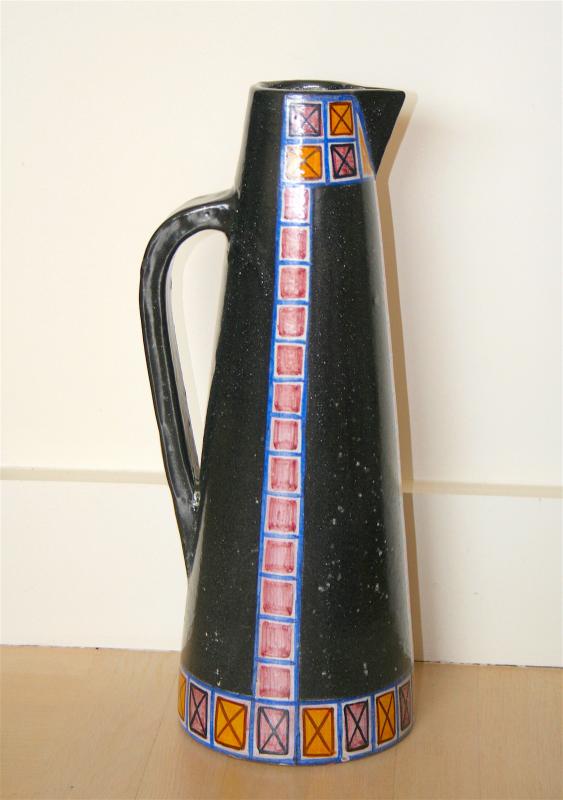 Black ceramic pitcher Manufacture Alfaraz 1960-1970