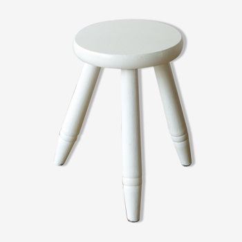 Cream white tripod stool