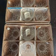 Service of 36 stemmed glasses complete, VMC Crystal, Reims, 1960s.