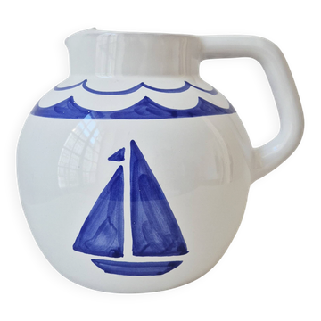 Hand-painted ceramic vase "Boat" - Signature Pauline