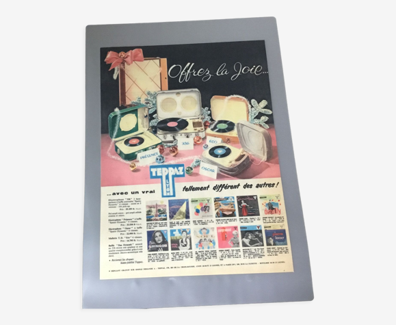 Publicité vintage à encadrer tourne disque teppaz