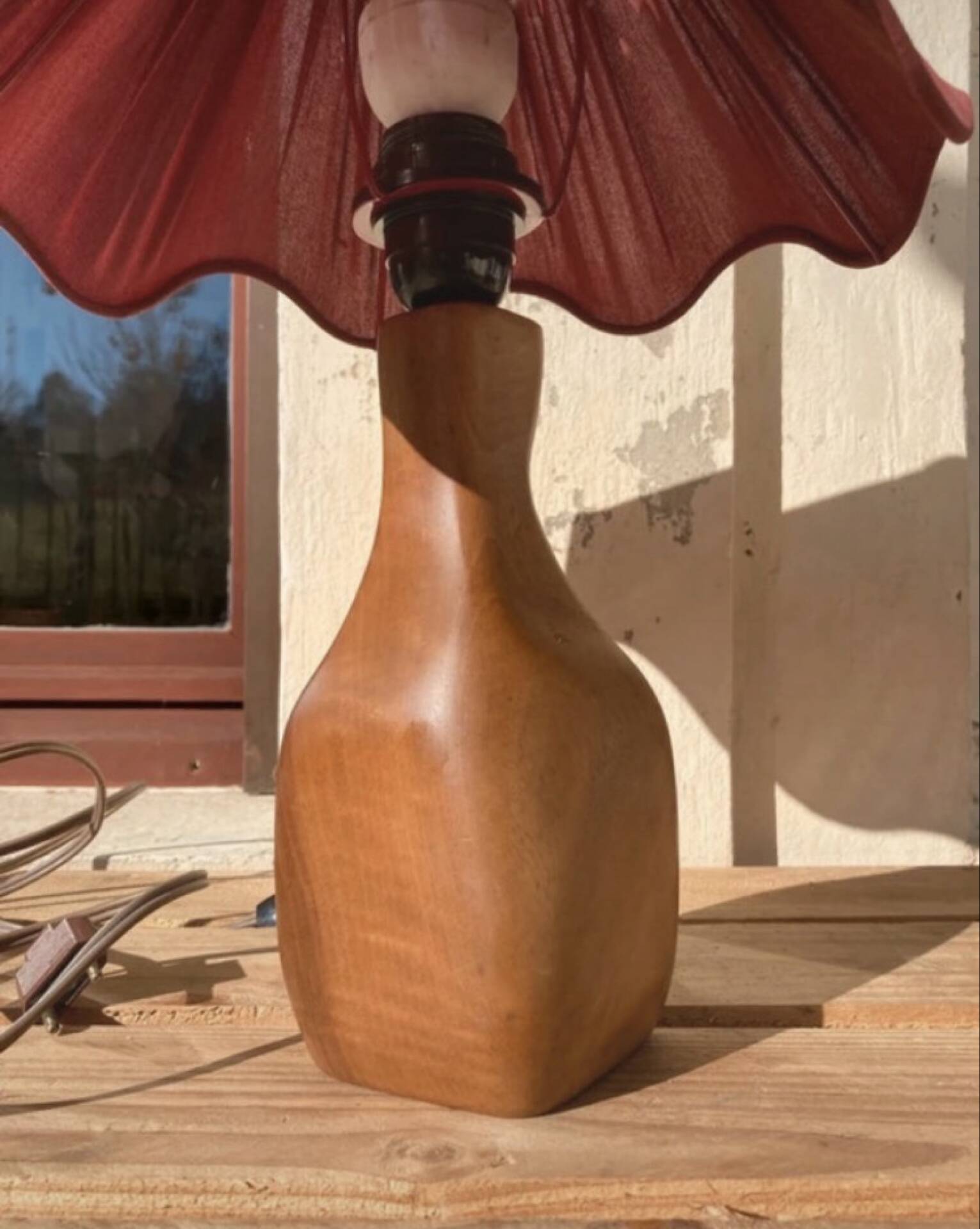 Pied de lampe design brutaliste Richard Lecompte