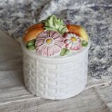 Vintage ceramic candy box with braided and slip