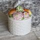 Vintage ceramic candy box with braided and slip