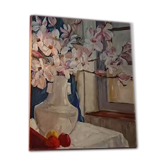 Peinture a. favory "les magnolias" huile sur toile france 1960  impressionnistes  post cubisme