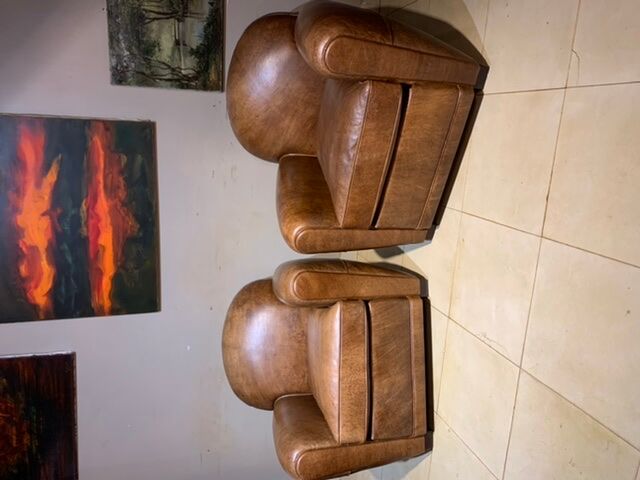 Pair of club armchairs