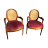 Paire de fauteuils style Louis XVI cannage