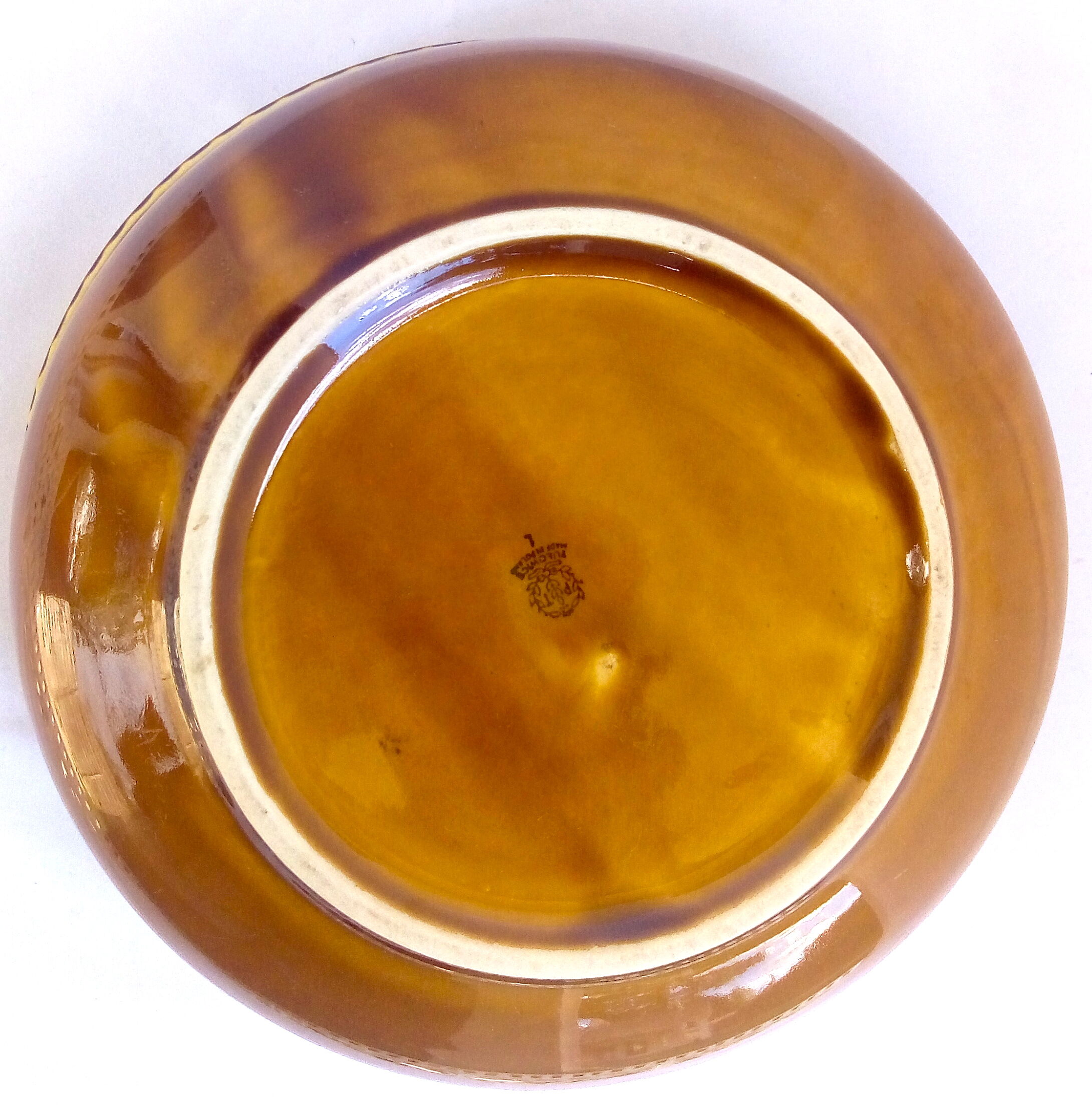 Polish ochre ceramic salad bowl