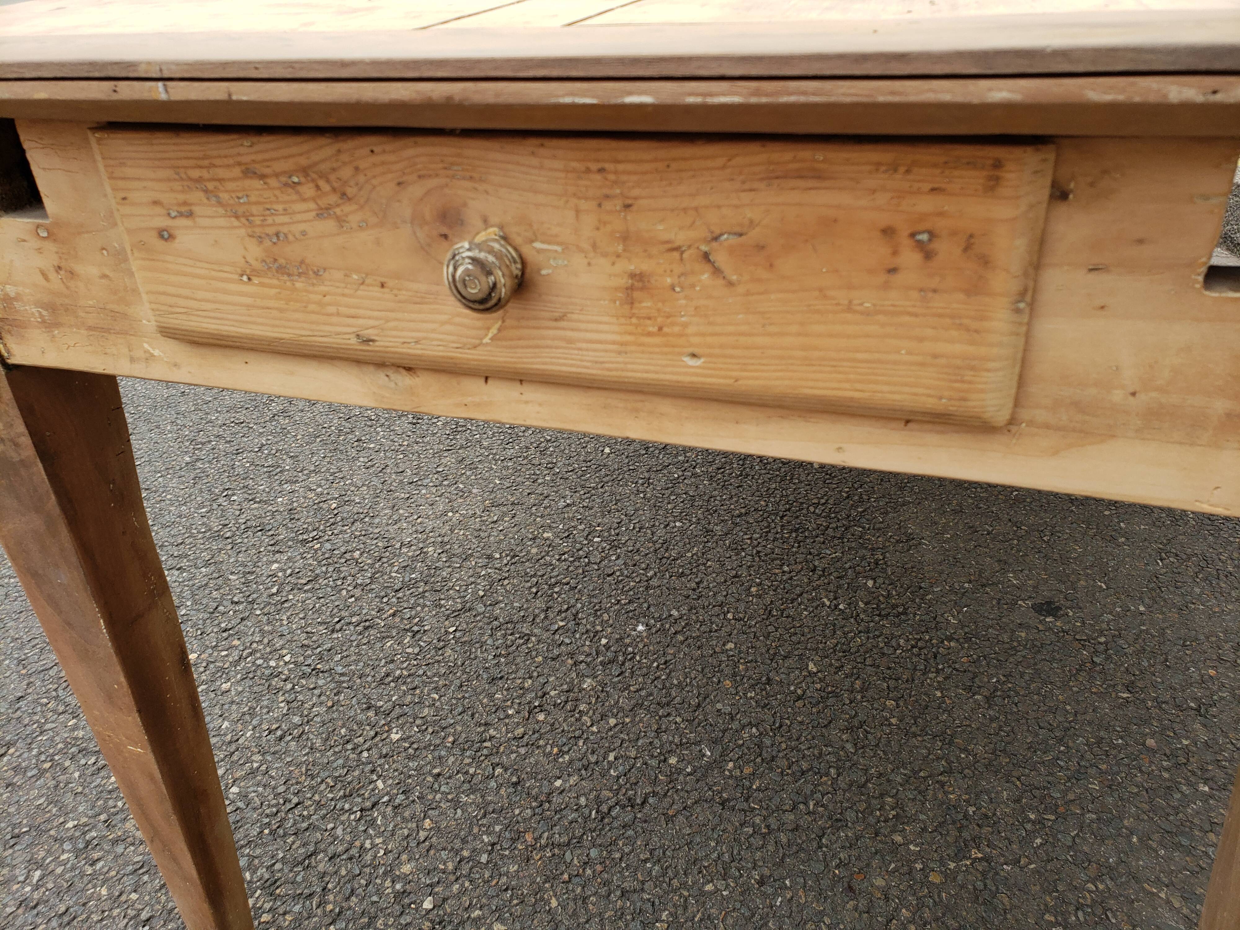 Farm table 2 poplar and chestnut drawers