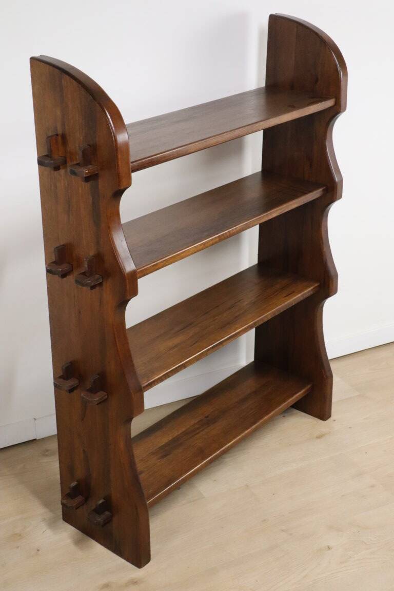 Vintage brutalist solid wood shelf - 1950