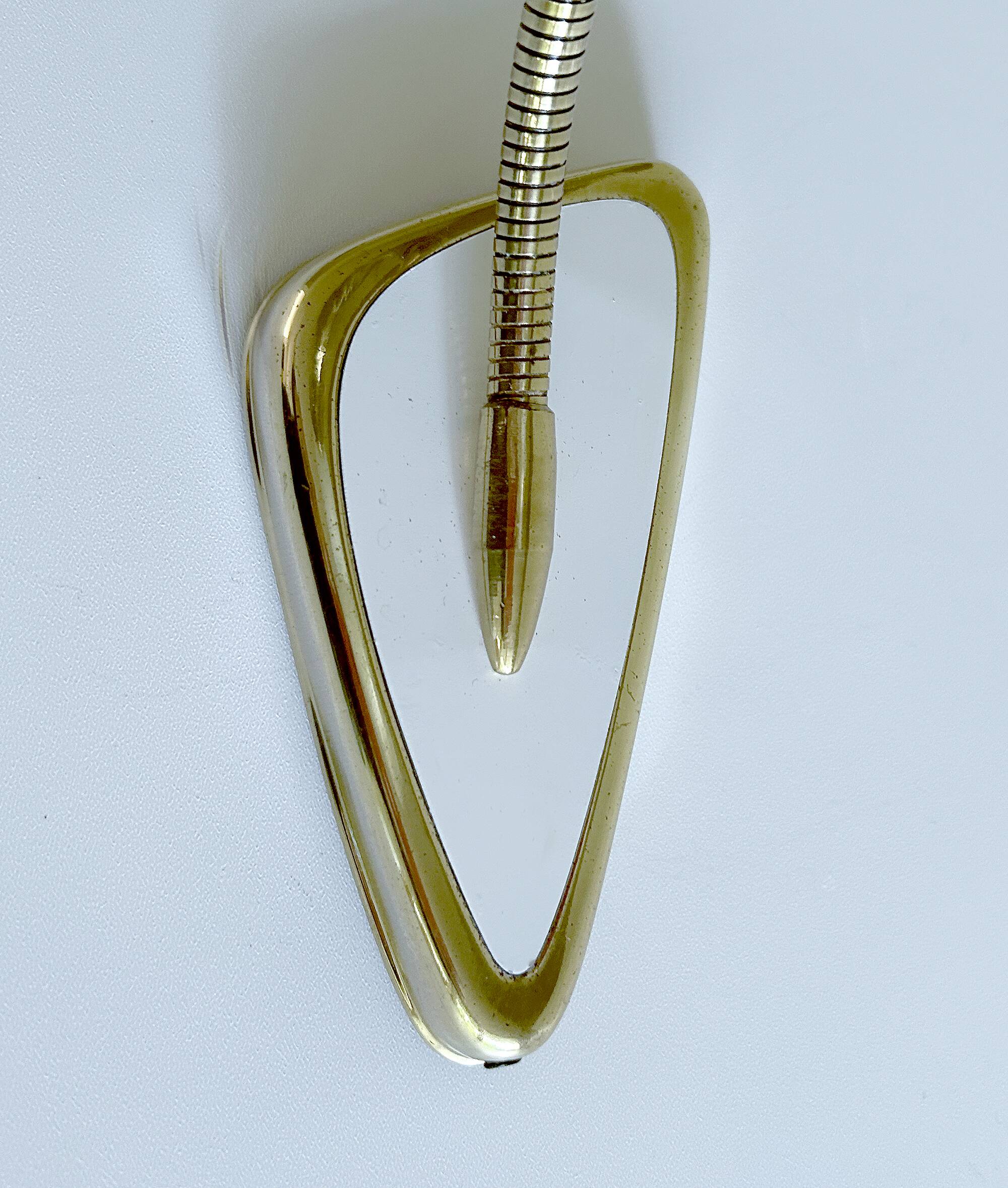Mid Century Flexible Brass Glass Wall Light