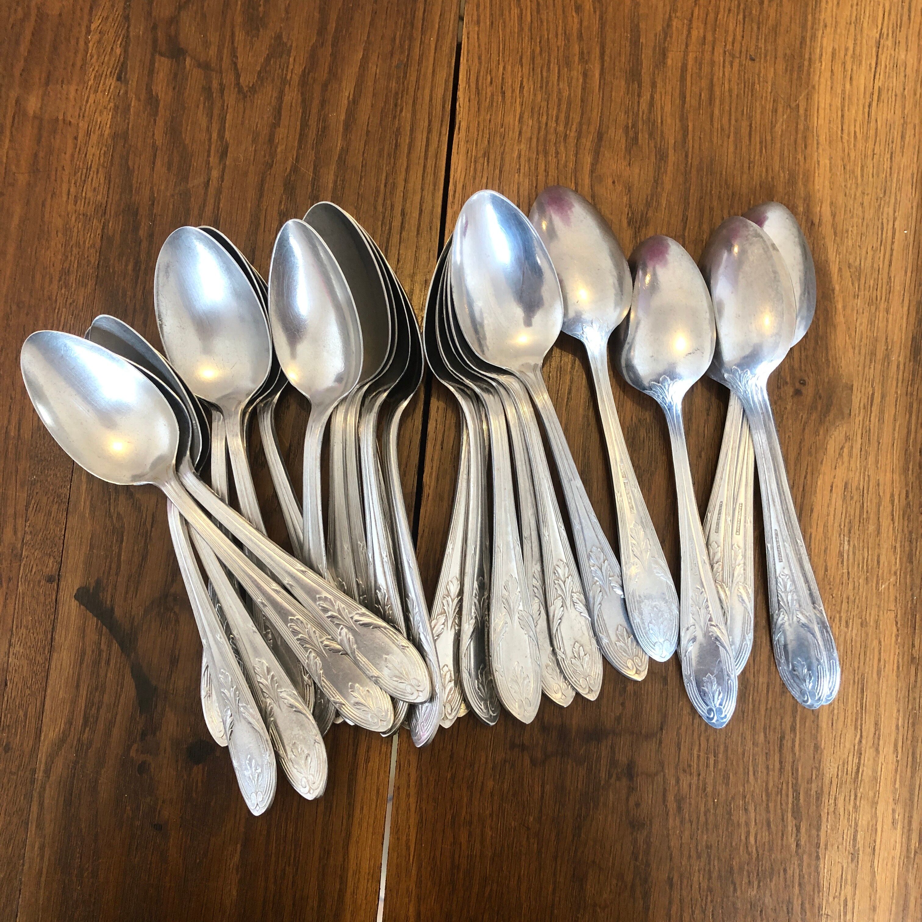 Set of 32 old Aluonickel spoons