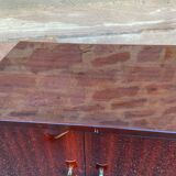 Bedside night table design 1960 vintage Scandinavian feet compass